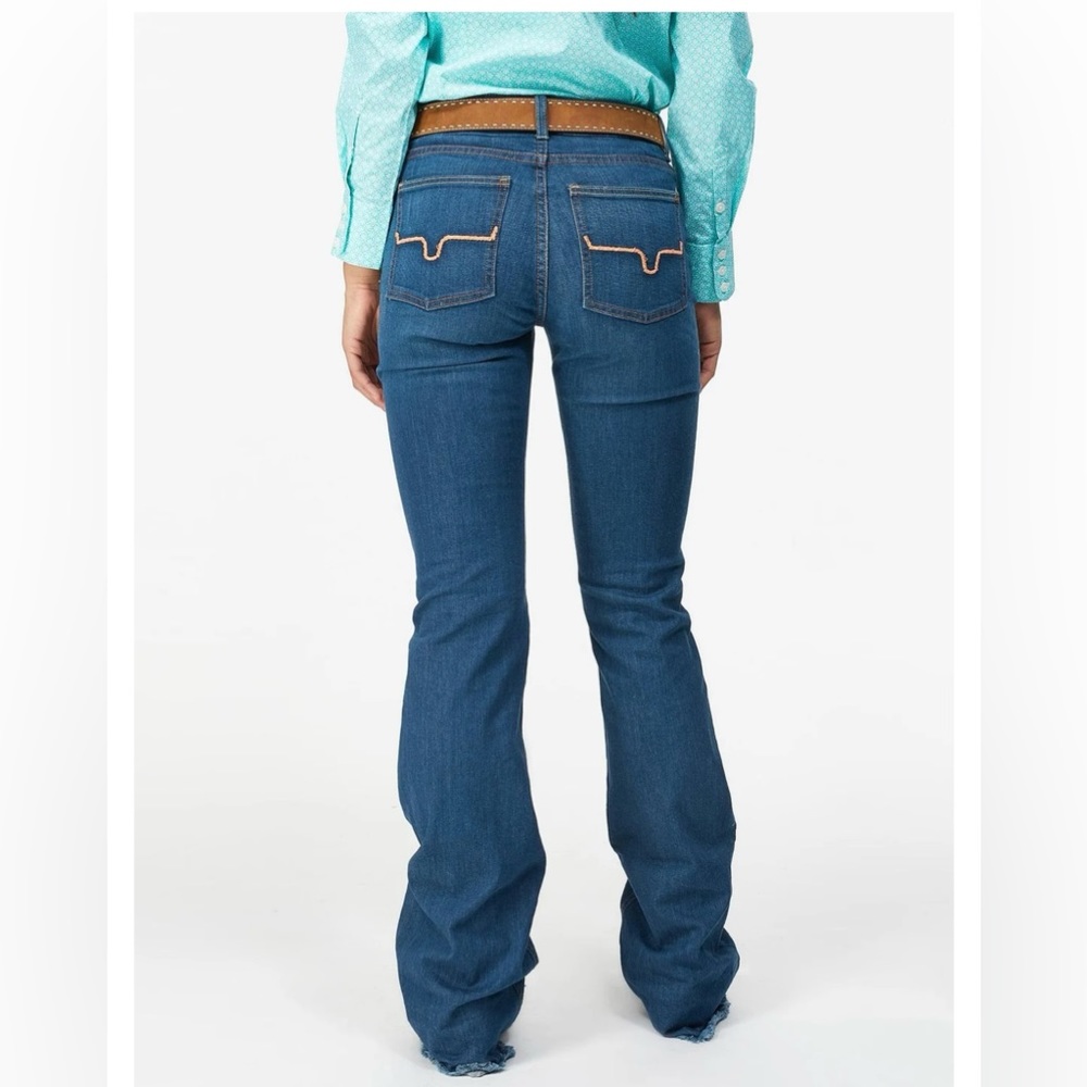 Kimes Ranch Lola Raw Hem Women's Flare Jeans Size 4/32 Made In USA
